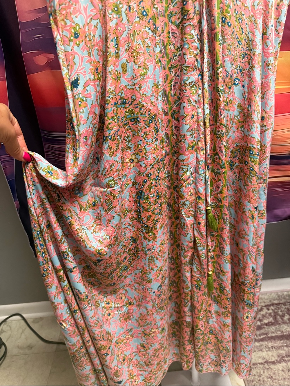 Creations Boutique Pink Floral Maxi Dress Free Size NWT - Picture 7 of 8